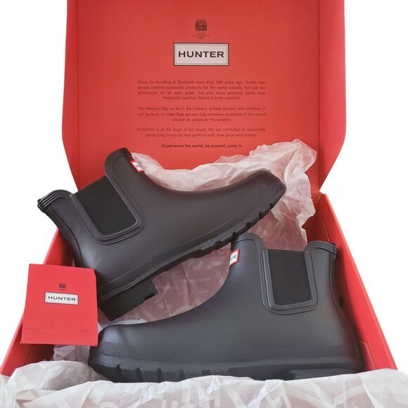 Hunter Women's 10 Insulated Chelsea Boots Rubber Waterproof Shoes Wellingtons - Picture 5 of 10